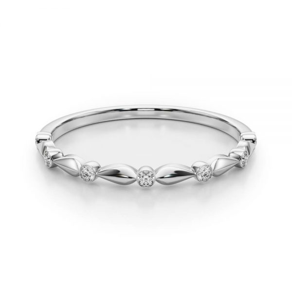 Bezel Set Wedding Ring, in Platinum - 50567