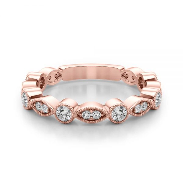 Diamond Wedding Ring, in Rose Gold - 51077