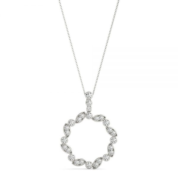Fashion Diamond Pendant, in White Gold - 32554