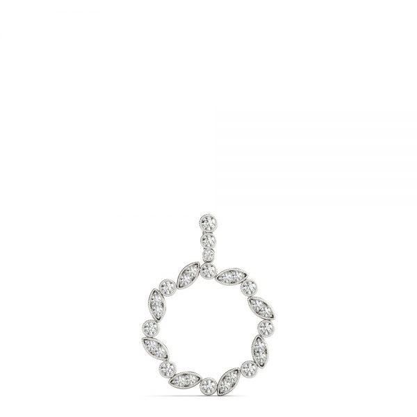 Fashion Diamond Pendant, in White Gold - 32554