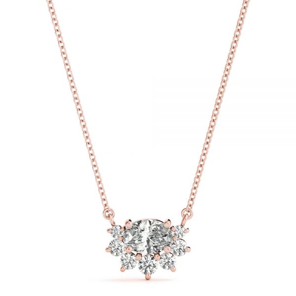 Fashion Diamond Pendant, Oval Shape, in Rose Gold - 32615