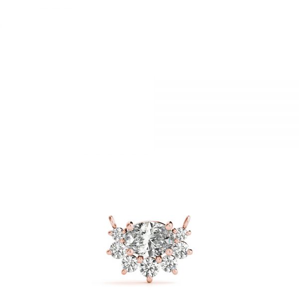 Fashion Diamond Pendant, Oval Shape, in Rose Gold - 32615