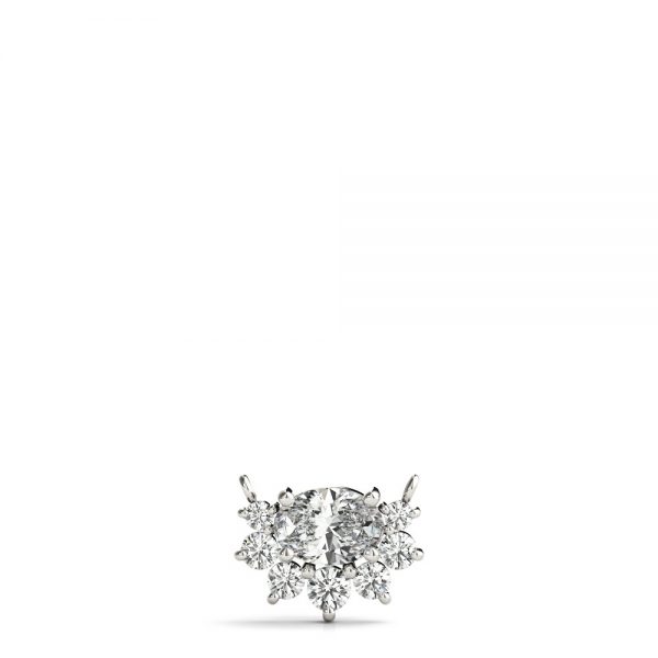 Fashion Diamond Pendant, Oval Shape, in Sterling Silver - 32615