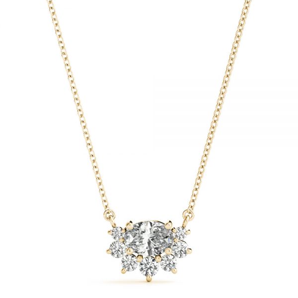 Fashion Diamond Pendant, Oval Shape, in Yellow Gold - 32615