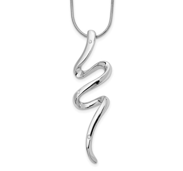 White Ice Sterling Silver Rhodium-plated 18 Inch Diamond Necklace with 2 Inch Extender