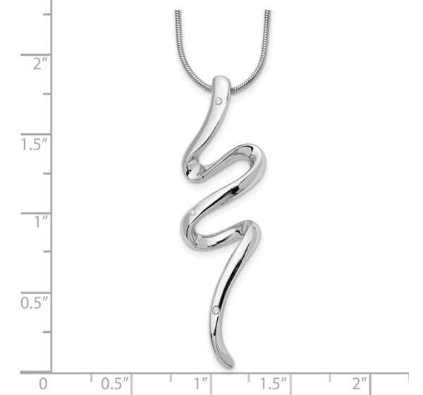 White Ice Sterling Silver Rhodium-plated 18 Inch Diamond Necklace with 2 Inch Extender
