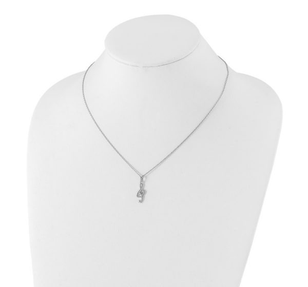 White Ice Sterling Silver Rhodium-plated 18 Inch Diamond Musical Necklace with 2 Inch Extender