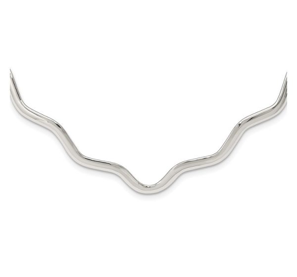 Sterling Silver Wavy V-Shape Neck Collar