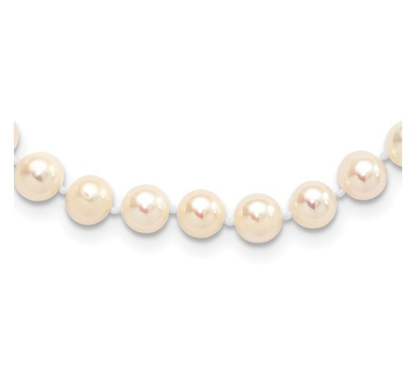 Sterling Silver Rhodium-plated 6-7mm White FWC Pearl Necklace