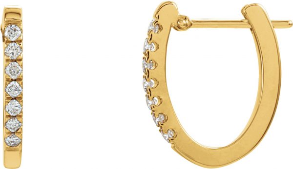 14K Yellow 1/3 CTW Natural Diamond Hoop Earrings - 61494