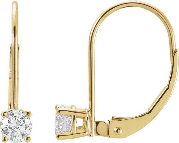 14K Yellow 1/2 CT Natural Diamond Earrings - 61053