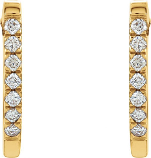 14K Yellow 1/3 CTW Natural Diamond Hoop Earrings - 61494