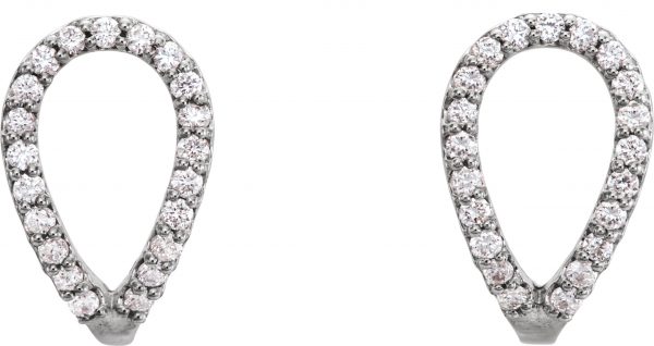 Platinum 1/5 CTW Natural Diamond Geometric J-Hoop Earrings - 86477