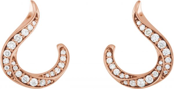 14K Rose 3/8 CTW Natural Diamond Freeform Earrings - 86505