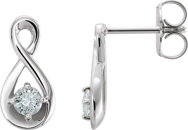 Platinum 1/5 CTW Natural Diamond Infinity-Inspired Earrings - 86601