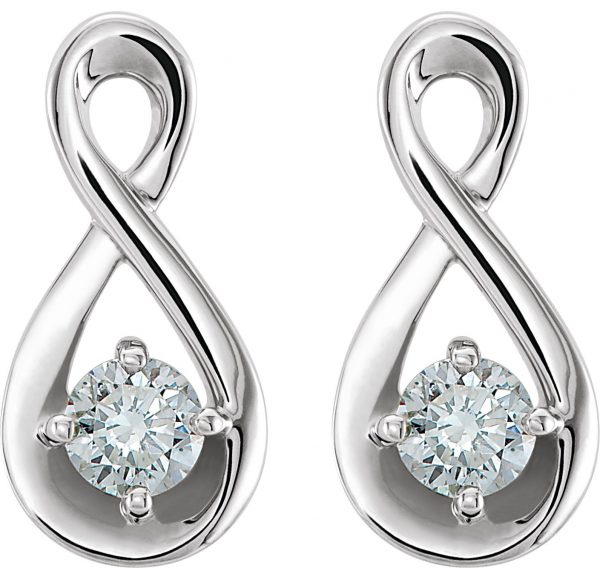 Platinum 1/5 CTW Natural Diamond Infinity-Inspired Earrings - 86601