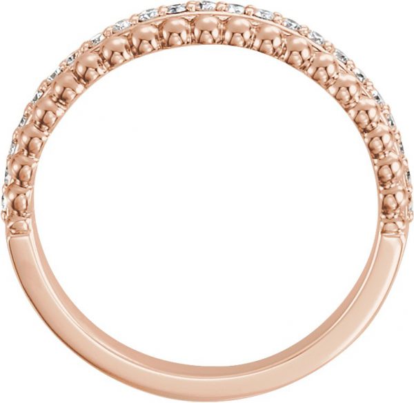 14K Rose 1/5 CTW Diamond Beaded Ring - 123116