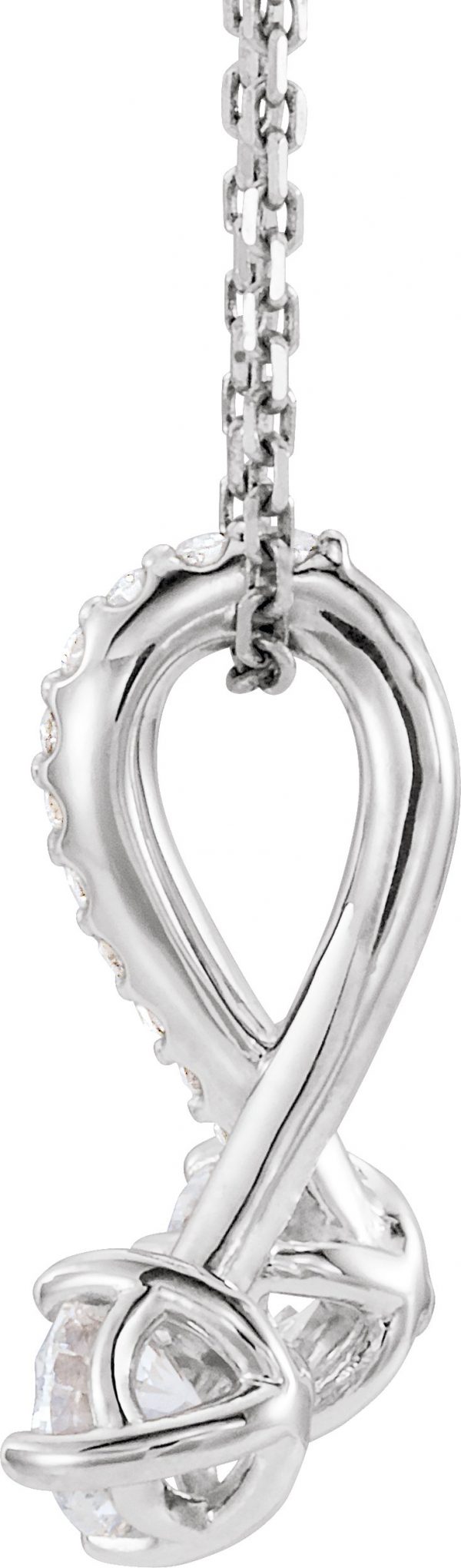 Sterling Silver 1/2 CTW Natural Diamond 16-18" Necklace - 86728