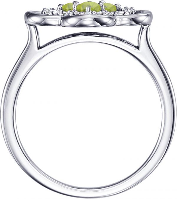 Platinum Natural Peridot & 1/10 CTW Natural Diamond Ring - 122879