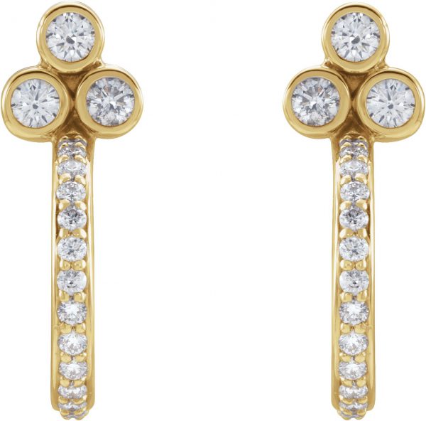 14K Yellow 1/2 CTW Natural Diamond Hoop Earrings - 86806