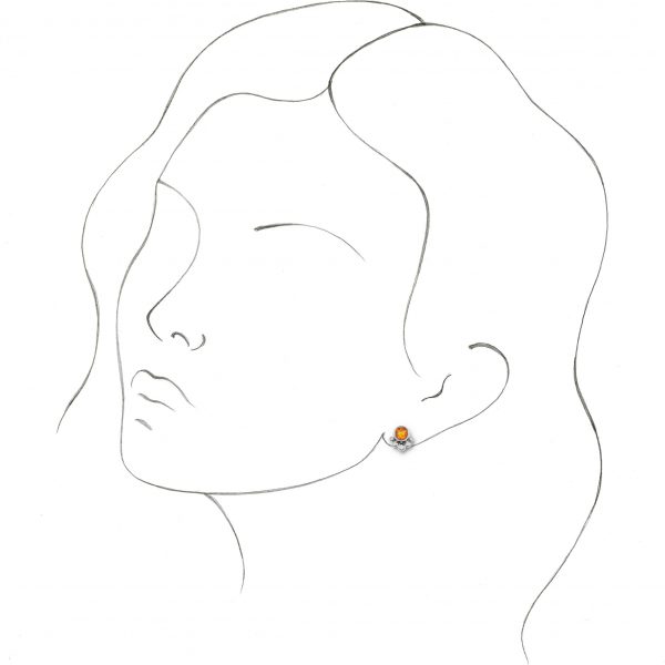 Platinum Natural Citrine & 1/8 CTW Natural Diamond Earrings - 86777