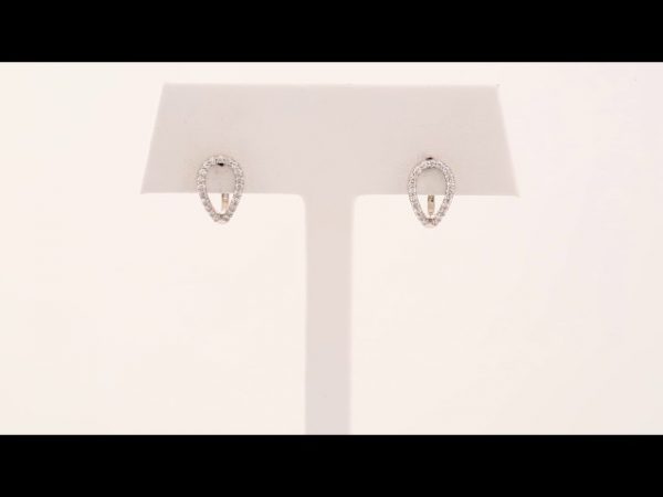 Platinum 1/5 CTW Natural Diamond Geometric J-Hoop Earrings - 86477