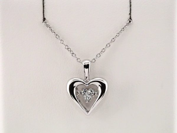 Sterling Silver Mystara® 1/10 CTW Natural Diamond Heart 18" Necklace - 651762